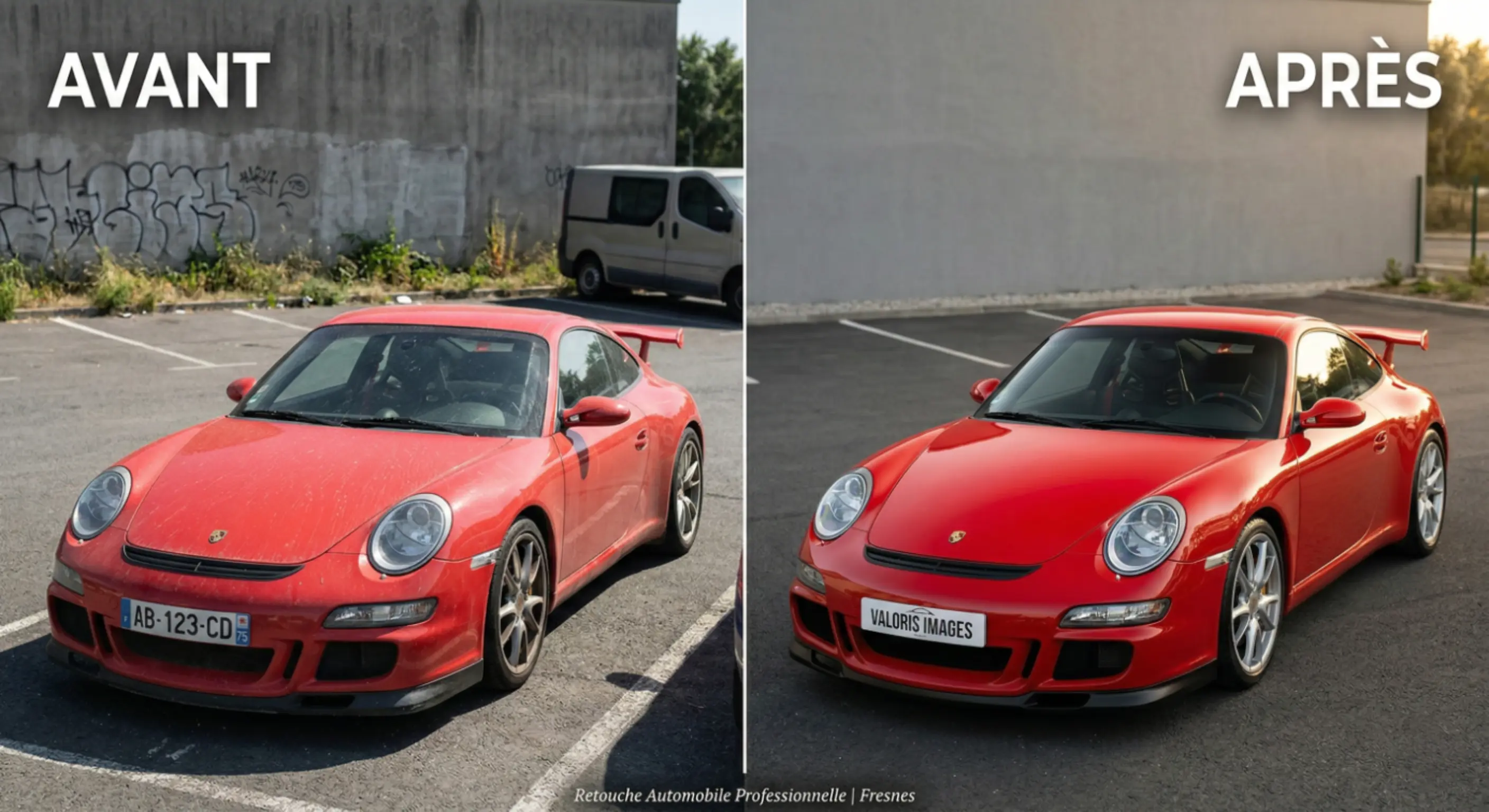 Retouche photo annonce automobile avant après - Valoris Images