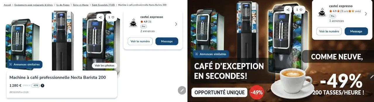 Retouche photo annonce automobile avant après - Valoris Images